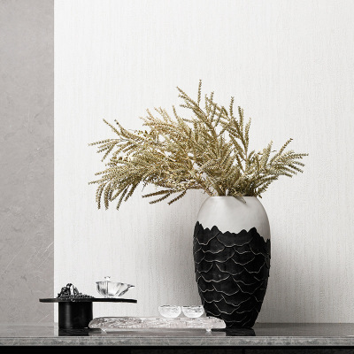 Creative simple black and white wave ceramic vase 10