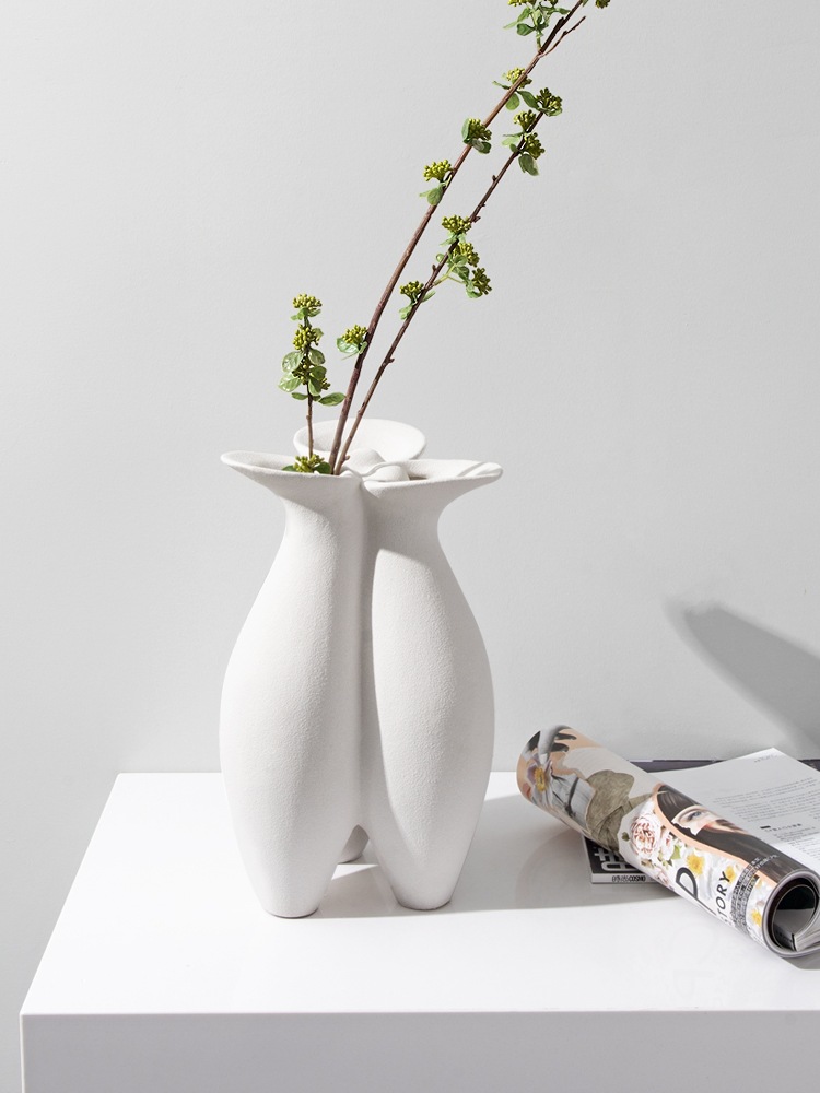 Elegant and simple stoneware vase ornaments ceramic dried flower vase 9