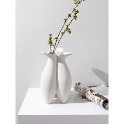 Elegant and simple stoneware vase ornaments ceramic dried flower vase 9