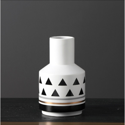 Geometric pattern ceramic vase ornaments living room dining table 2