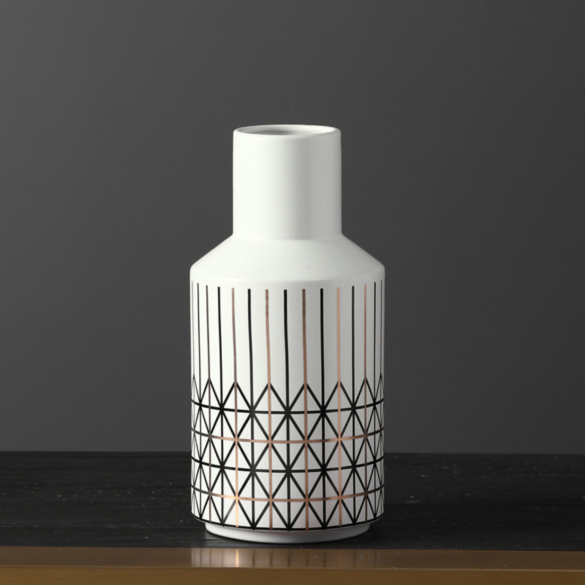 Geometric pattern ceramic vase ornaments living room dining table 2