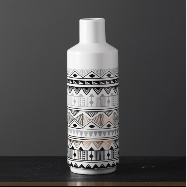 Geometric pattern ceramic vase ornaments living room dining table 2