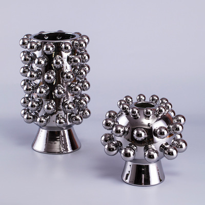 Geometric vase ceramic flower arrangement ornaments 6