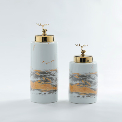 Light luxury ceramic storage jar ornaments elk ornaments 20