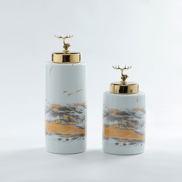 Light luxury ceramic storage jar ornaments elk ornaments 20