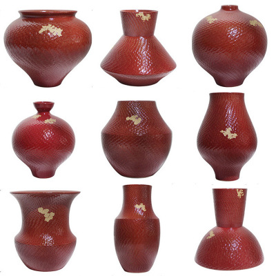 Mini Dried Flower Arrangement Retro Small Vase Ceramic Ornaments 7