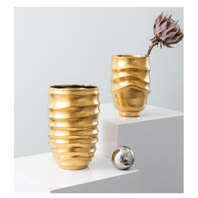 Nordic simple silver-plated ceramic vase ornaments craft gifts 3