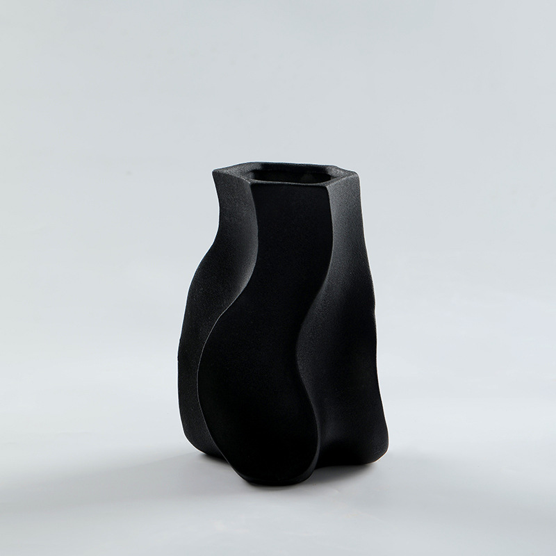 Simple style hexagonal whirlwind large vase living room decoration 15
