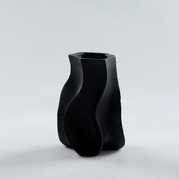 Simple style hexagonal whirlwind large vase living room decoration 15