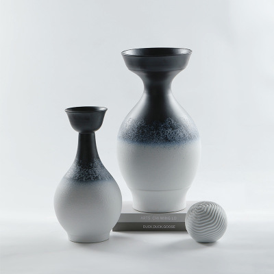 Simple style plain ceramic vase dried flower arrangement 16