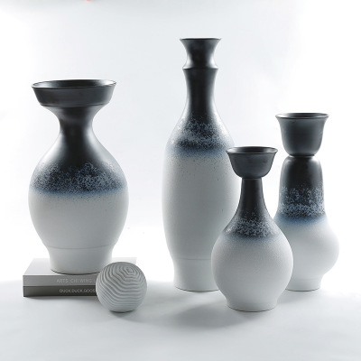 Simple style plain ceramic vase dried flower arrangement 16