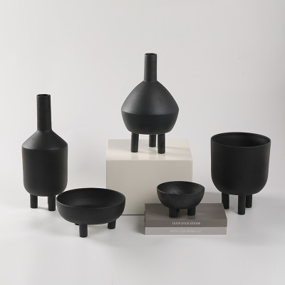 Simple style Wabi-sabi style ceramic vase ornaments 13