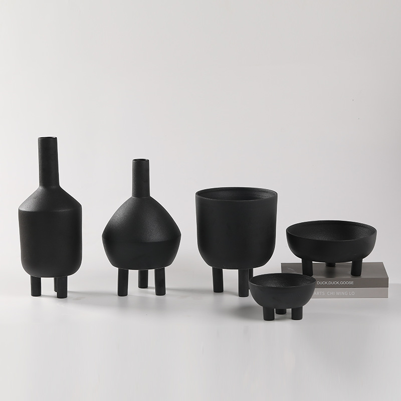 Simple style Wabi-sabi style ceramic vase ornaments 13