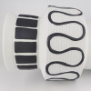 Black and white ceramic vase with geometric pattern and dried flowers 33