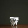 Black and white ceramic vase with geometric pattern and dried flowers 33