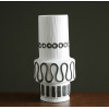 Black and white ceramic vase with geometric pattern and dried flowers 33