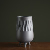 Black and white ceramic vase with geometric pattern and dried flowers 33