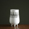 Black and white ceramic vase with geometric pattern and dried flowers 33