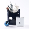 Blue Moon Shape Ceramic Vase Ornament 32