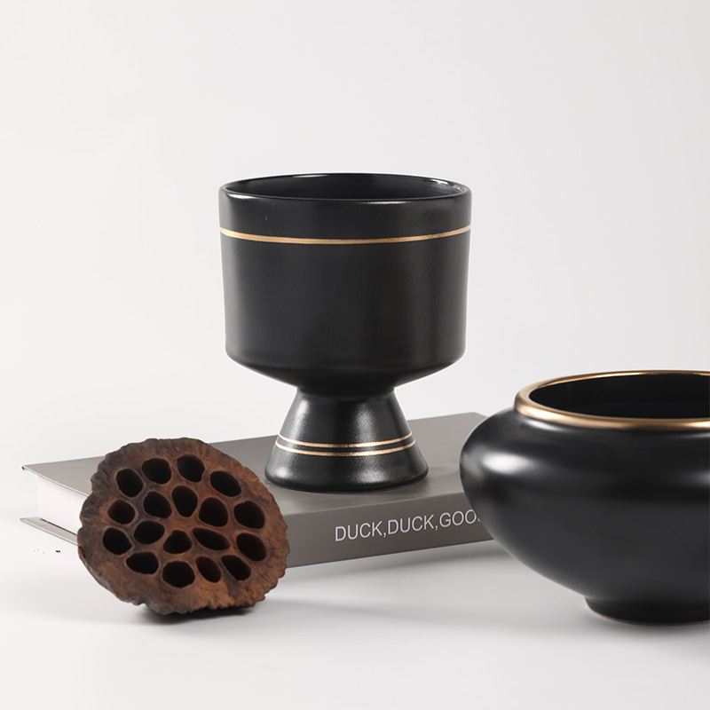 Gold-painted fruit plate, ceramic, tea room decoration ornaments 31