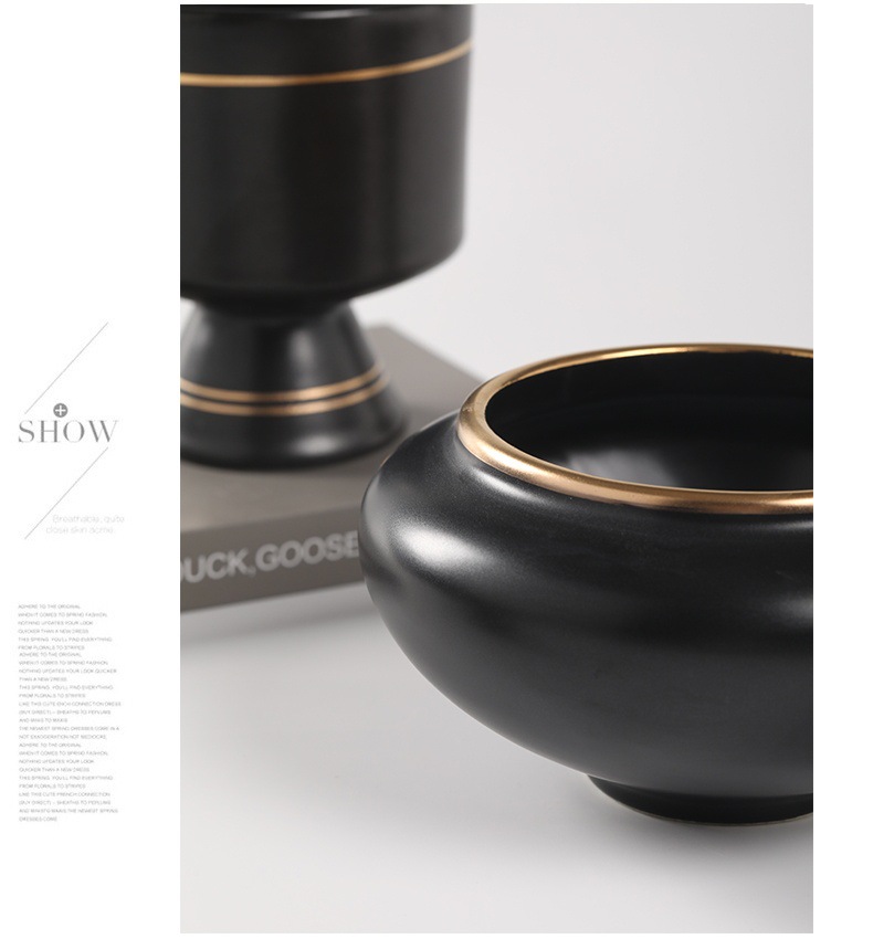 Gold-painted fruit plate, ceramic, tea room decoration ornaments 31