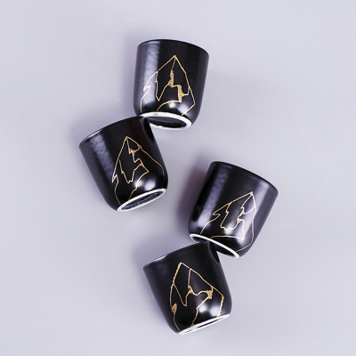 New Chinese style black gold ceramic tea set ornaments teapot set 29