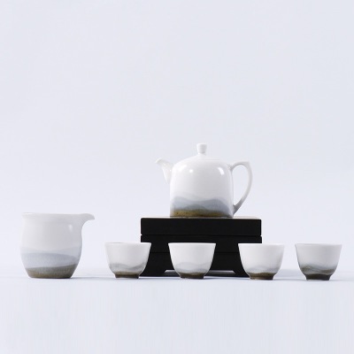 New Chinese style ceramic tea set Golden Bell pot set 30