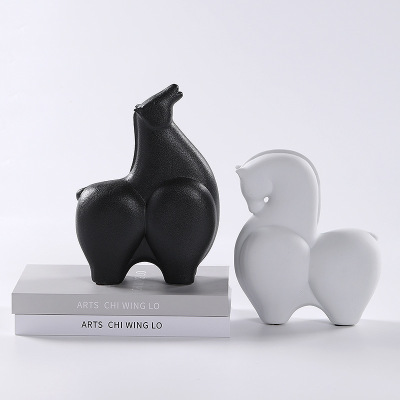 Ceramic horse modern simple creative animal ornaments 41
