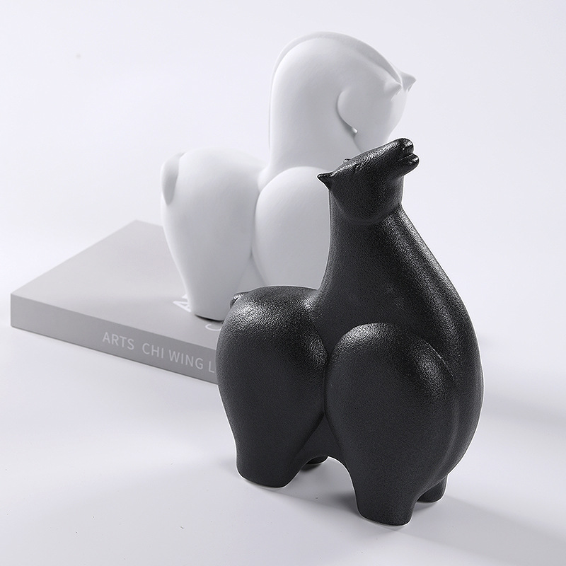 Ceramic horse modern simple creative animal ornaments 41
