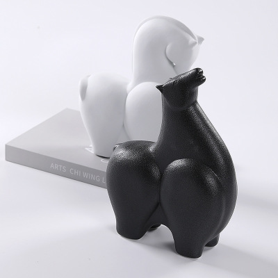 Ceramic horse modern simple creative animal ornaments 41