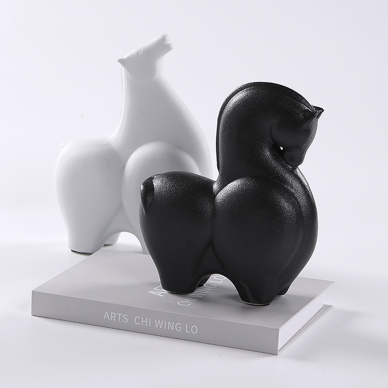 Ceramic horse modern simple creative animal ornaments 41