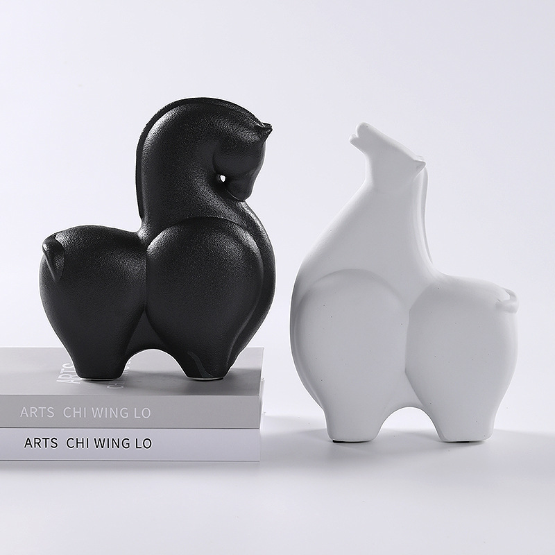 Ceramic horse modern simple creative animal ornaments 41