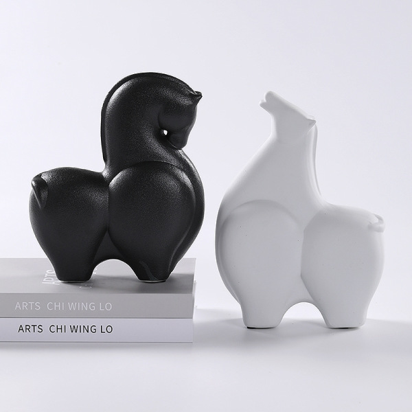 Ceramic horse modern simple creative animal ornaments 41