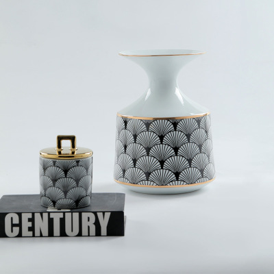 Chinese style ceramic piggy bank creative flower arrangement ornaments 42