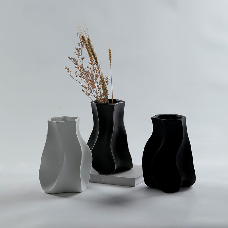 Hexagonal whirlwind large vase living room decoration 35