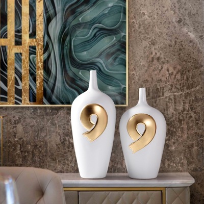 Light luxury electroplating ceramic vase wine cabinet art ornaments 59