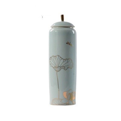 New Chinese style blue and white ceramic lotus ornaments 50