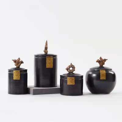 New Chinese style modern Taihu stone ceramic storage jar 56