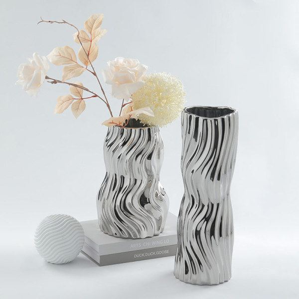 Silver vase creative ceramic ornaments 60