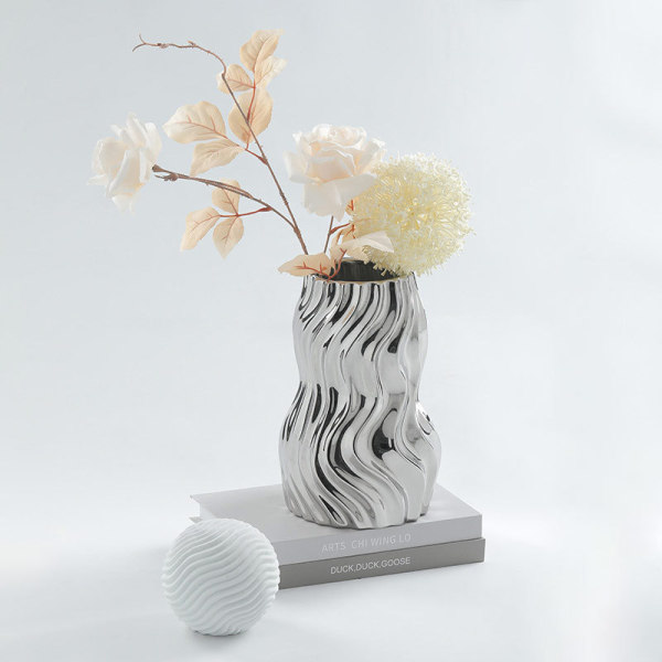Silver vase creative ceramic ornaments 60