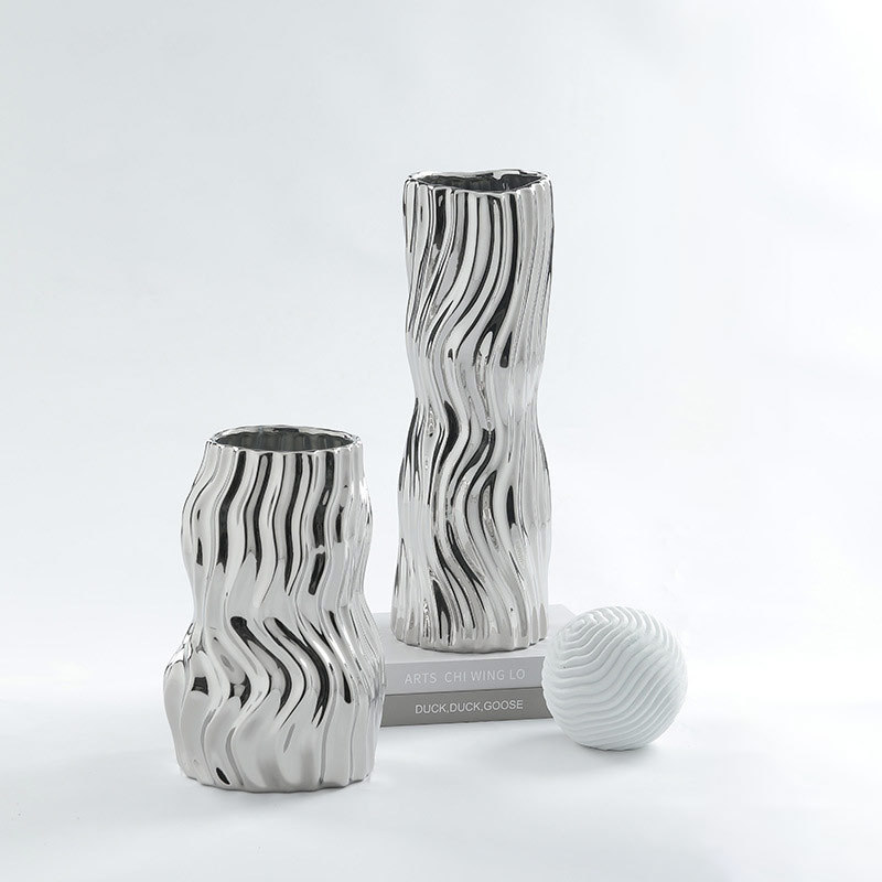 Silver vase creative ceramic ornaments 60