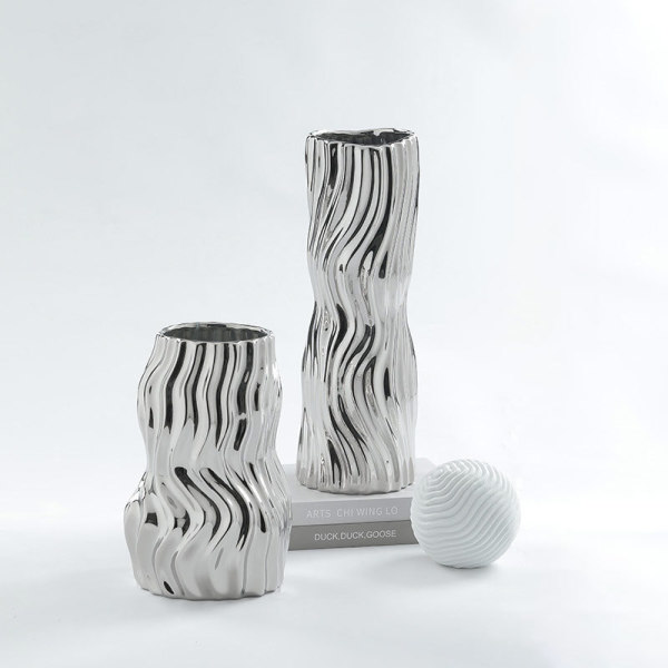 Silver vase creative ceramic ornaments 60