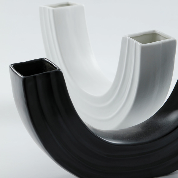 Simple special-shaped ceramic vase hydroponic flower arrangement 64